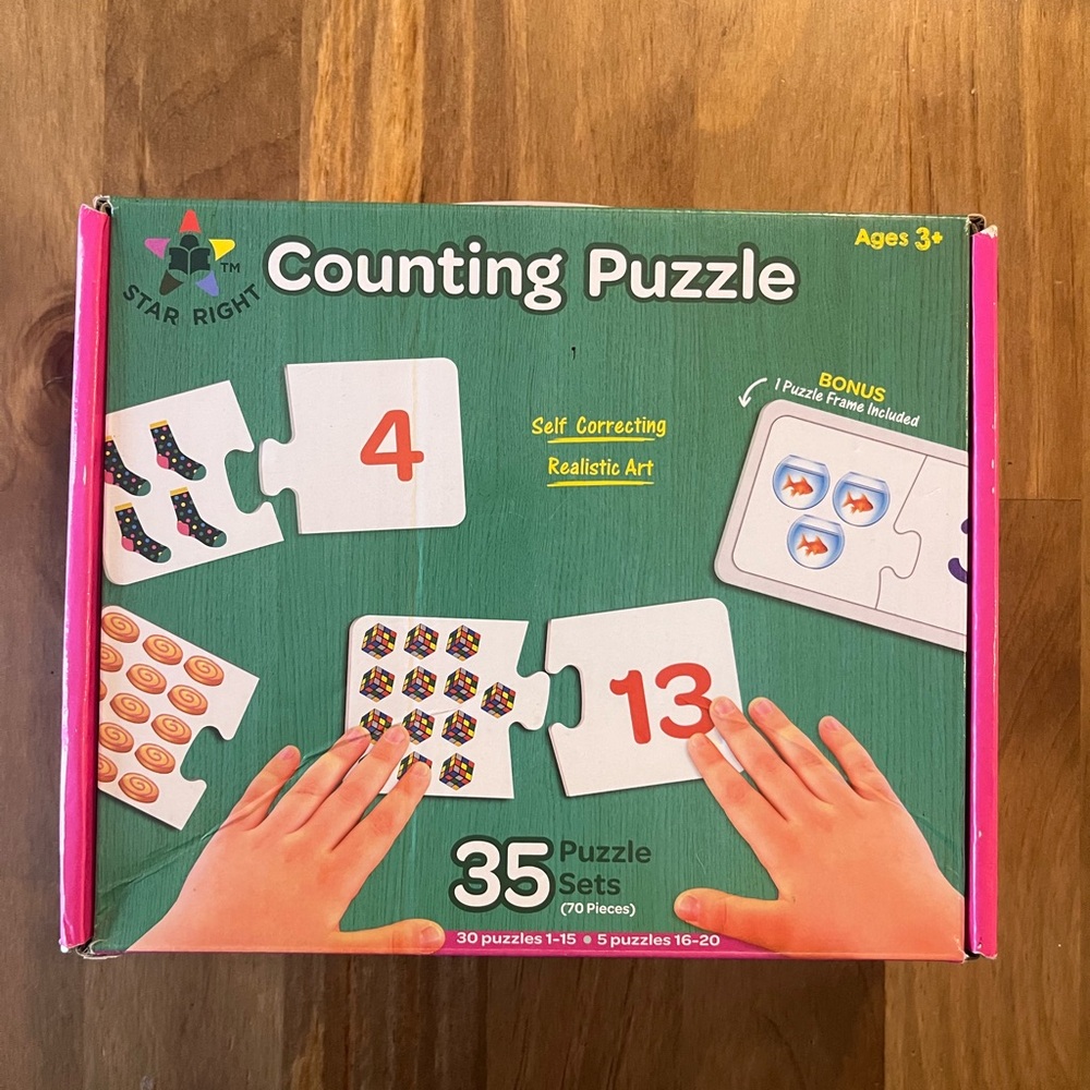 Counting Puzzle for Kids - Green